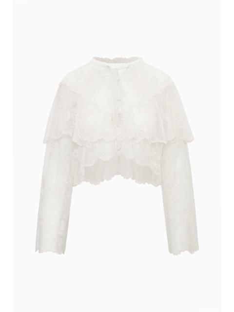 LoveShackFancy Tourelle Sheer Lace Blouse