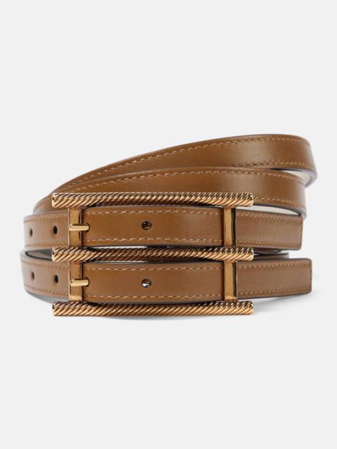 Etro Double Buckle reversible leather belt