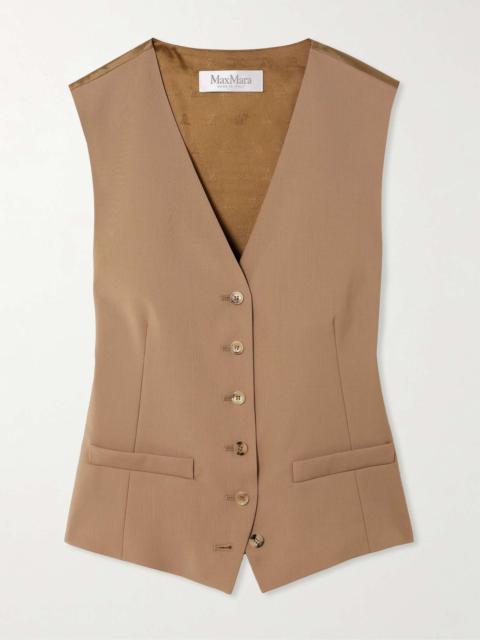 Max Mara Zuai wool and satin-jacquard vest