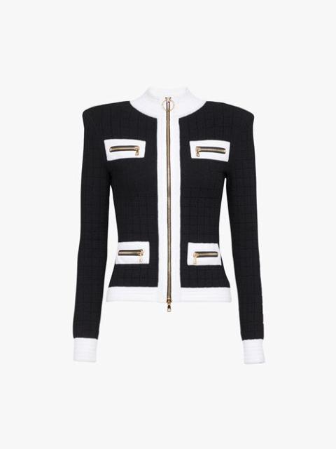 Balmain Black and white knit cardigan
