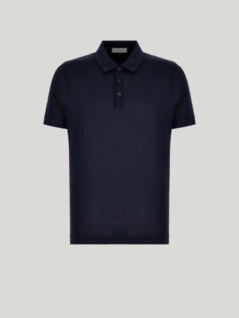 Canali DARK NAVY SILK POLO SHIRT