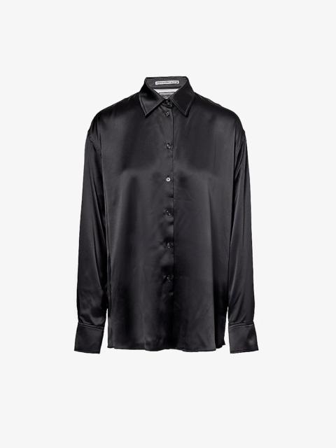 Cut-out relaxed-fit silk shirt