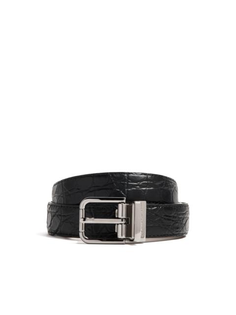 Dolce & Gabbana crocodile-effect buckle belt