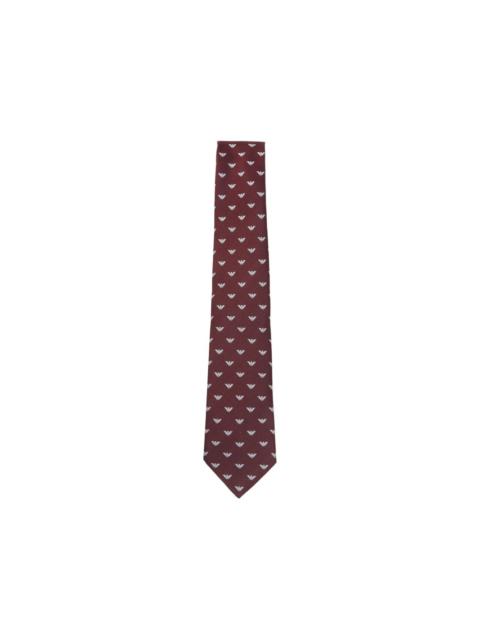 EMPORIO ARMANI bordeaux logo-motif tie