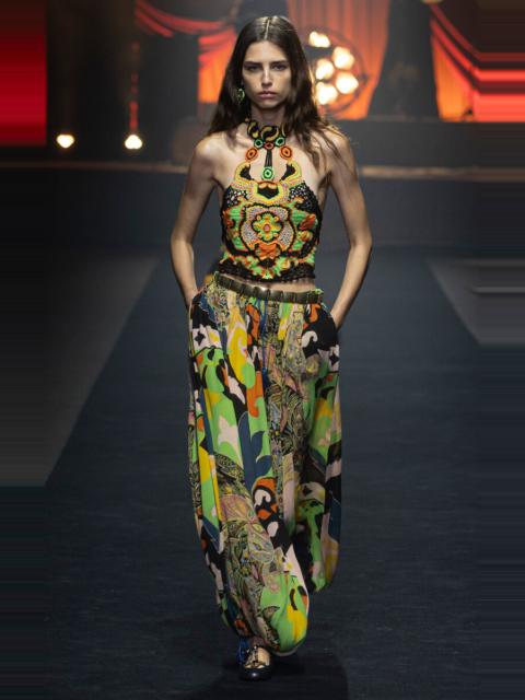 Etro Metallic Silk Balloon Pants multi