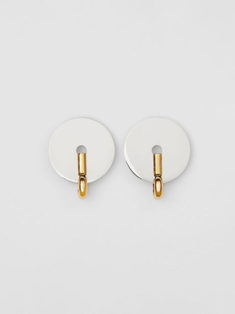 Palladium and Gold-plated Disc Earrings
