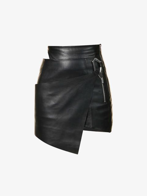HELIOT EMIL™ Carabiner-clasp panelled leather mini skirt