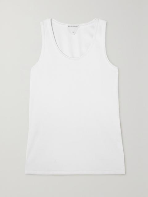 Bottega Veneta Ribbed stretch-cotton jersey tank White