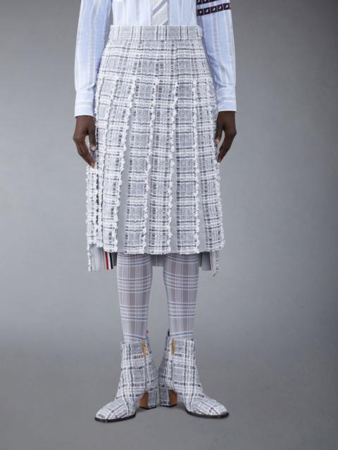 Thom Browne Prince of Wales Chenille Tweed Wave Classic Pleated Skirt