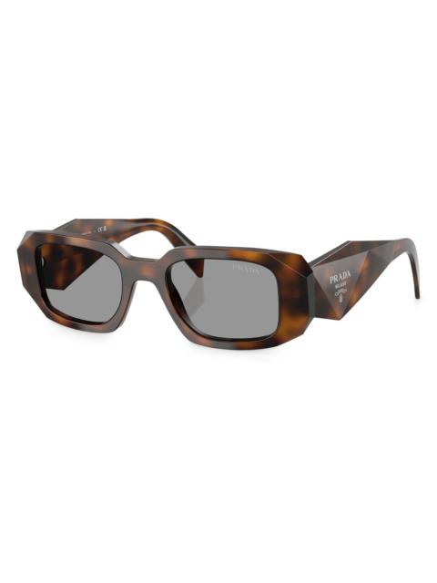 Prada Women's 51MM Rectangular Sunglasses - Dark Havana Grey