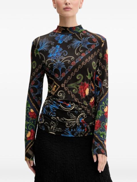 FARM RIO floral long-sleeve top