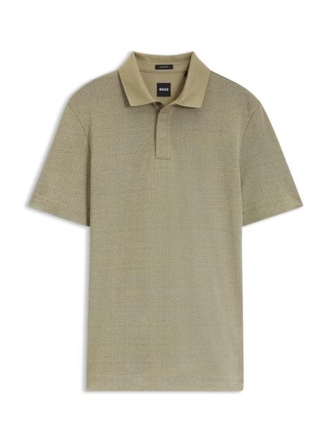 BOSS COTTON POLO SHIRT WITH TWO-TONE JACQUARD