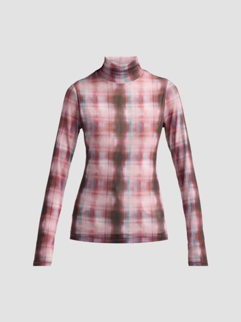 rag & bone Women's Yana Plaid Turtleneck Top - Red Multi