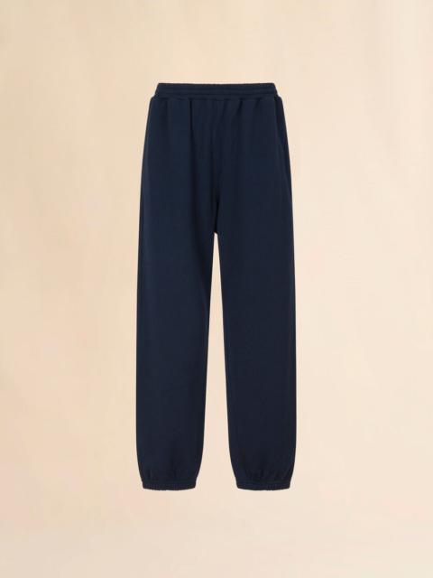 Marni DEEP BLUE COTTON SWEATPANTS WITH MARNI FRAME LOGO