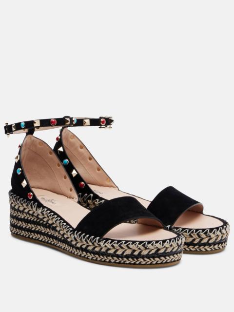 Valentino Rockstud suede espadrille sandals