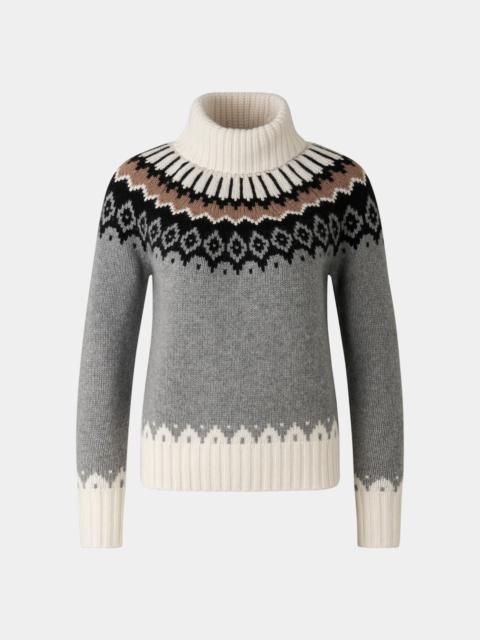 BOGNER Ingrid Sweater in Gray/Off-white