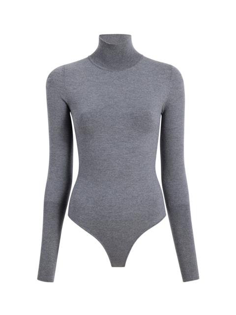 Thea Knit Wool-Blend Turtleneck Bodysuit grey