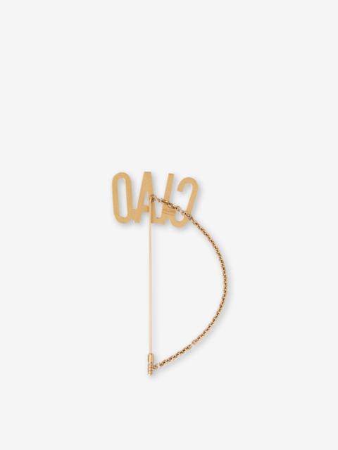 Moschino MAXI PIN WITH CIAO CHAIN