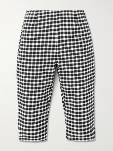 POSSE Chiara Cropped Checked Cotton-blend Capri Pants