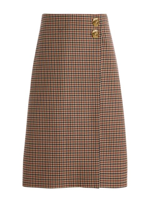 Cara Cara Luca Plaid Wool Midi Wrap Skirt plaid