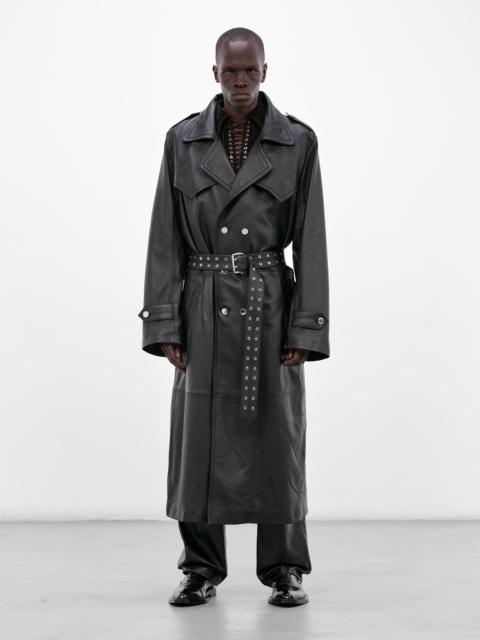 LUDOVIC DE SAINT SERNIN Amanda Black Lamb Leather Trench