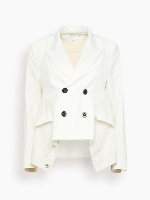 sacai Wool Suiting x Denim Jacket in Off White