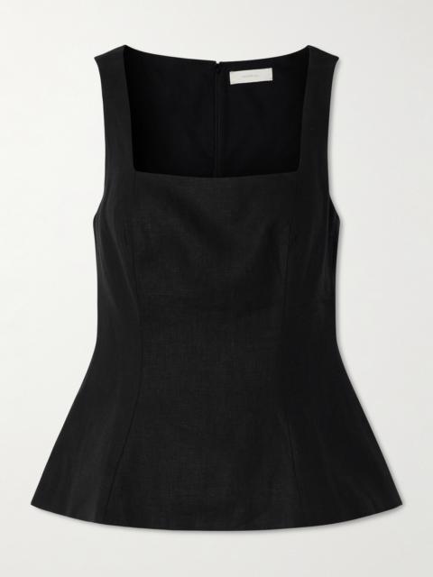 FAITHFULL Mina Linen Peplum Top