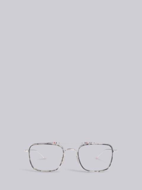 Thom Browne TB816 - Grey Tortoise Rectangular Aviator Glasses