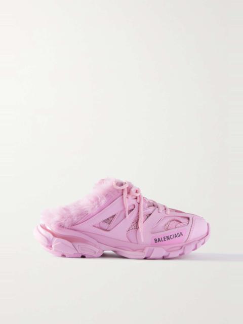 BALENCIAGA Track Mule logo-print mesh and rubber sneakers