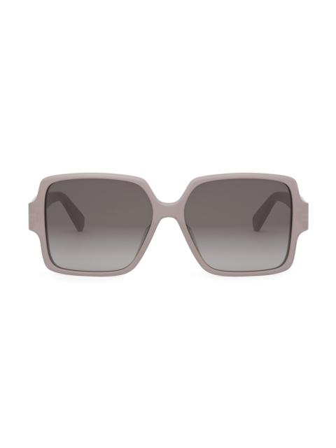 CELINE Women's Triomphe 60MM Square Sunglasses - Light Brown