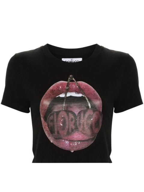 FIORUCCI Fiorucci Graphic-print Cropped T-shirt