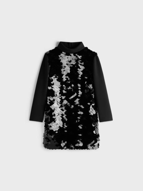 CELINE embroidered dress in silk georgette