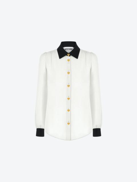 Moschino HEART BUTTONS SILK CHARMEUSE SHIRT
