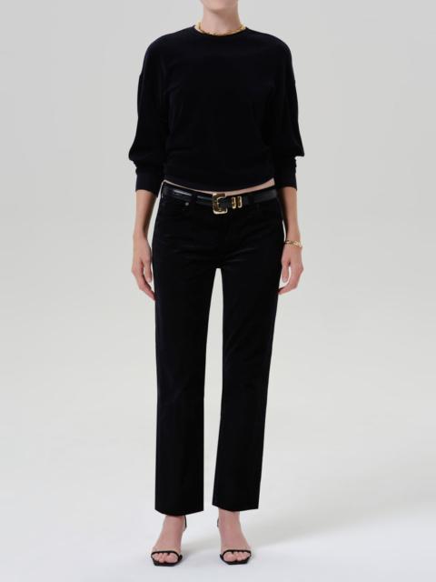Citizens of Humanity Anissa Straight Leg Stretch Velvet In Onyx