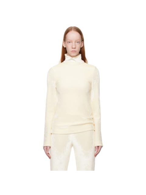 Jil Sander Off-White Zip Turtleneck
