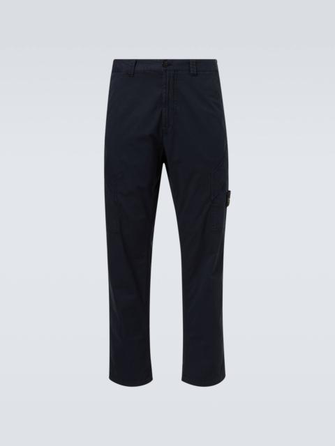 Stone Island Embroidered cotton-blend twill cargo pants
