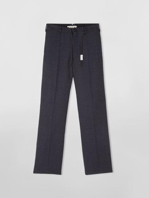 Marni CHINO TROUSERS WITH HOUNDSTOOTH CHECK MOTIF
