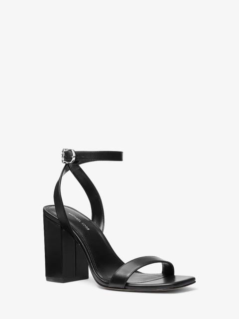MICHAEL KORS Merriam Leather Block Heel Sandal