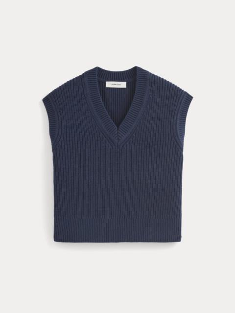 EVERLANE RIBBED V-NECK VEST IN EVERYDAY COTTON
