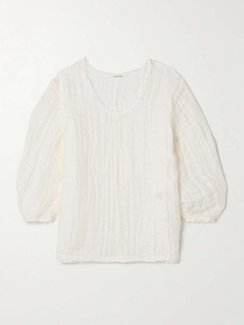 Mikala organic linen-gauze blouse