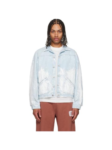 MM6 Maison Margiela Blue Paint Splatter Denim Jacket