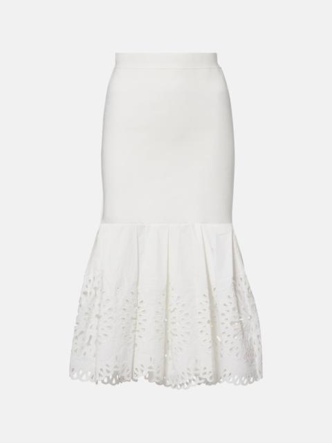 SIMKHAI Broderie anglaise midi skirt