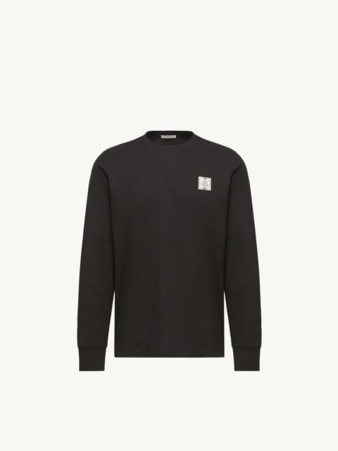 Moncler Tricolor Logo Long Sleeve Cotton T-Shirt