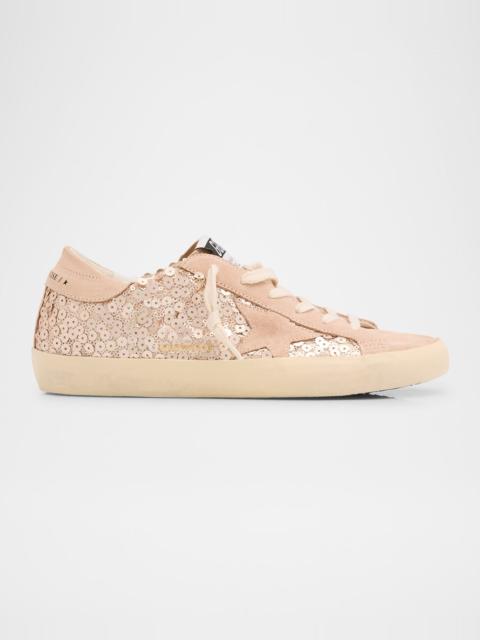 Golden Goose Super-Star Sequin Suede Low-Top Sneakers