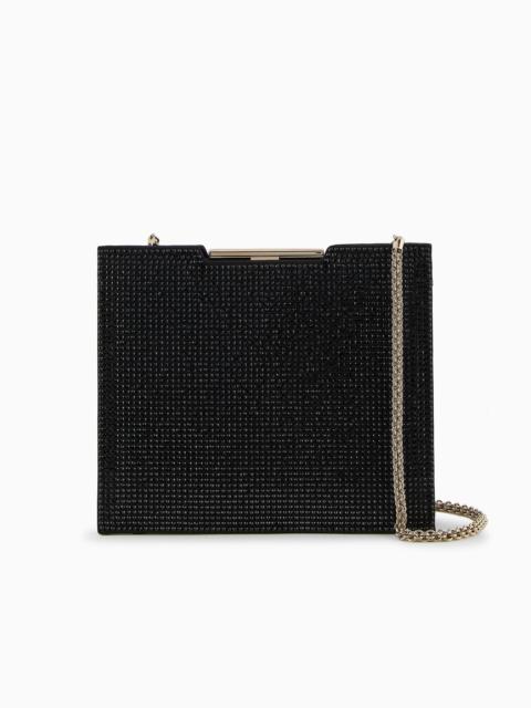 GIORGIO ARMANI Satin and rhinestone clutch bag