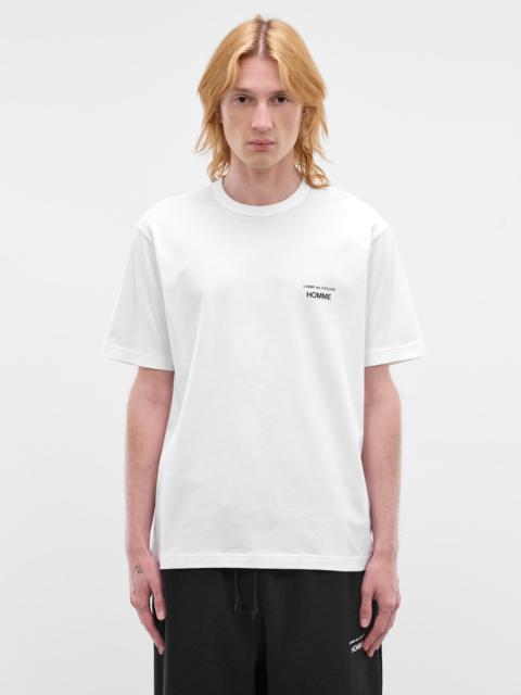 Comme des Garçons Homme White Short Sleeve Logo Tee
