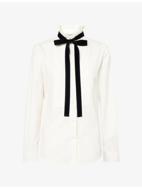 WEEKEND Max Mara Bow Neck-Tie Cotton Shirt