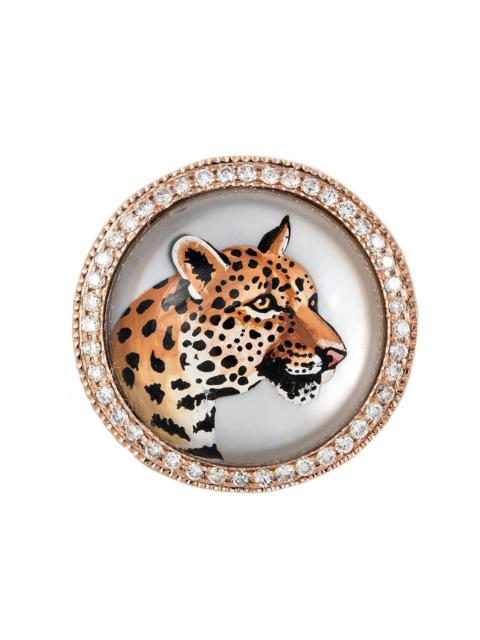 JACQUIE AICHE Pearl Diamond Leopard Signet Ring
