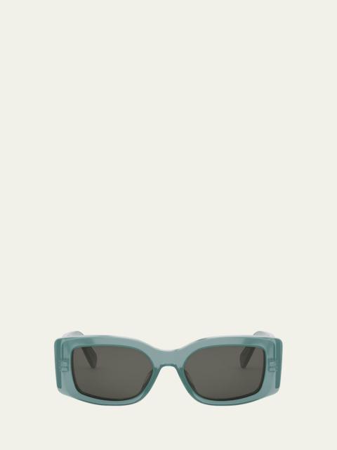 CELINE Men's Triomphe Rectangular Acetate Sunglasses