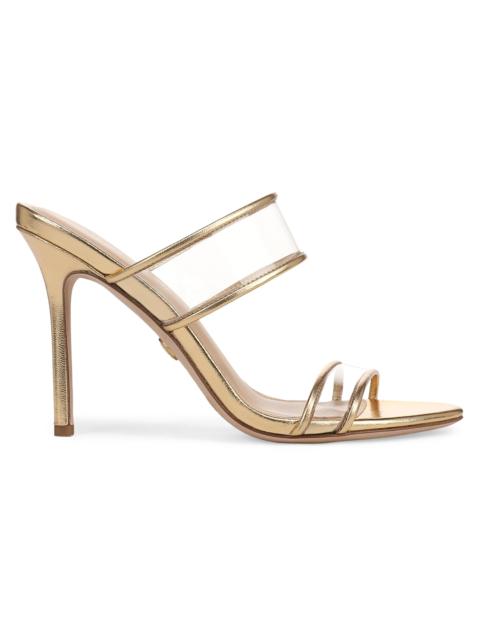 VERONICA BEARD Women's Asha 100MM Strappy Leather Sandals - Clear Pale Gold